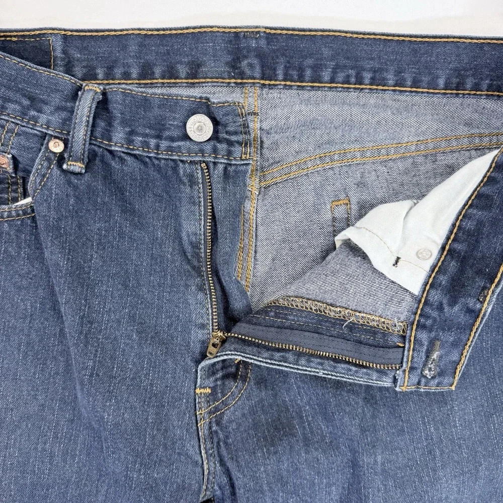Levi's 559 Relaxed Straight Jeans Mens 36x32 Dark Wash Blue Denim Red Tab EUC